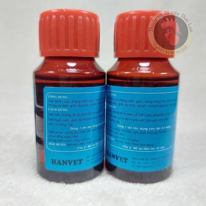 HANTOX - diệt ruồi - muỗi - kiến - gián - ve - rận - bọ chét - mòng - mạt gà - 1 lọ / 50 ml