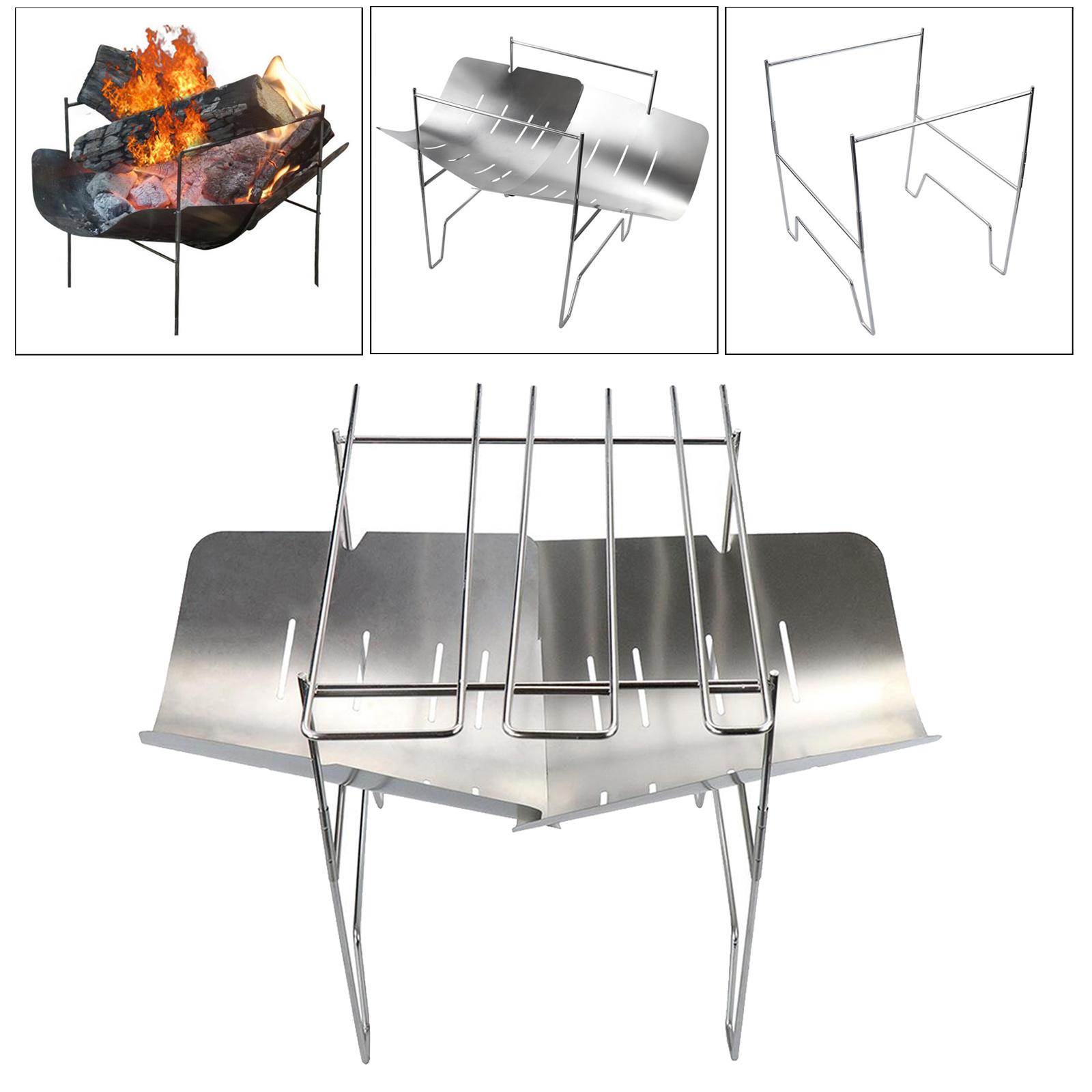 BBQ Grill Folding Charcoal Stove Camping  2Pcs Stove+BBQ Stick