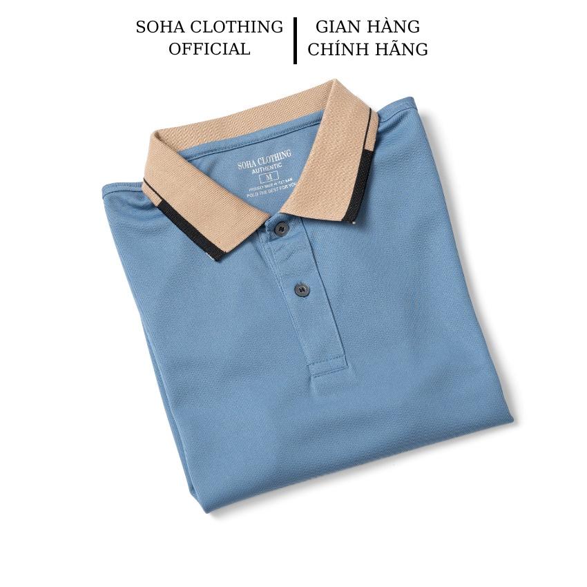 Áo Thun Polo Nam Basic TRƠN cổ phối vải Cá Sấu chuẩn form,hình in sắc nét, POLO T 22-SoHa Clothing