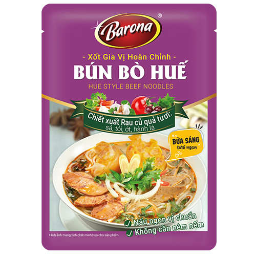 Combo 3 gói Gia Vị Hoàn Chỉnh Barona - Bún Bò Huế 80g
