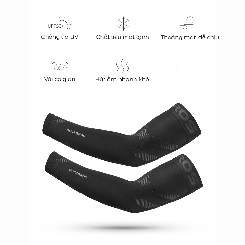 Ống Tay Chống Nắng UV UPF-50 Thoáng Khí Chống Trượt, Nam Nữ Đạp Xe Chạy Bộ Làm Mát Phù hợp nam nữ - Mai Lee
