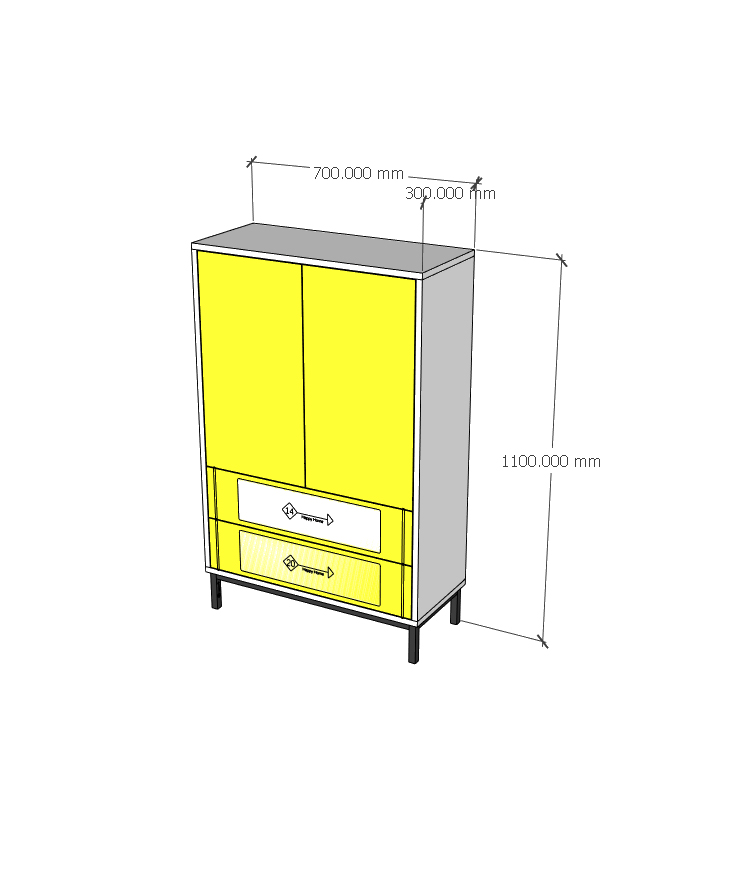 [Happy Home Furniture] TAKO, Tủ lưu trữ 2 ngăn kéo - chân sắt, 70cm x 30cm x 110cm ( DxRxC), TCM_143
