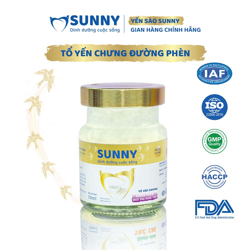 [Hộp 10] Yến đông trùng hạ thảo - Yến Sào Khánh Hòa chưng sẳn - 25% Yến thô - 70ml/hũ - Yến sào SUNNY