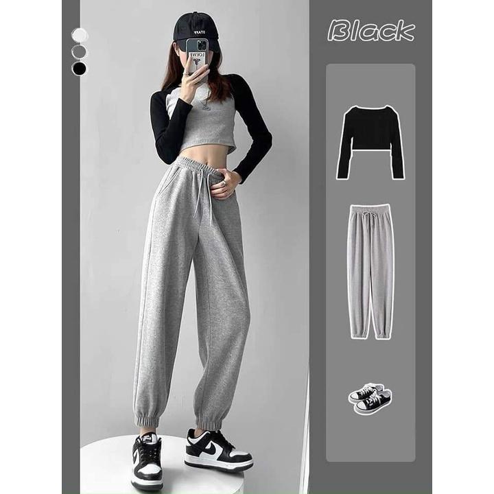 Quần nỉ ống BOOM Unisex - Jogger thun trơn cạp chun dáng rộng ulzzang, QUẦN Nỉ BO GẤU HOT QN21