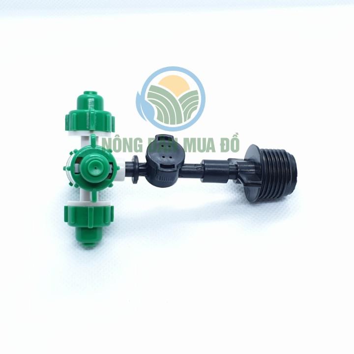 Combo 5 Béc phun sương tưới lan 4 hướng siêu mịn có van chống rỉ gắn kèm chân ren 21
