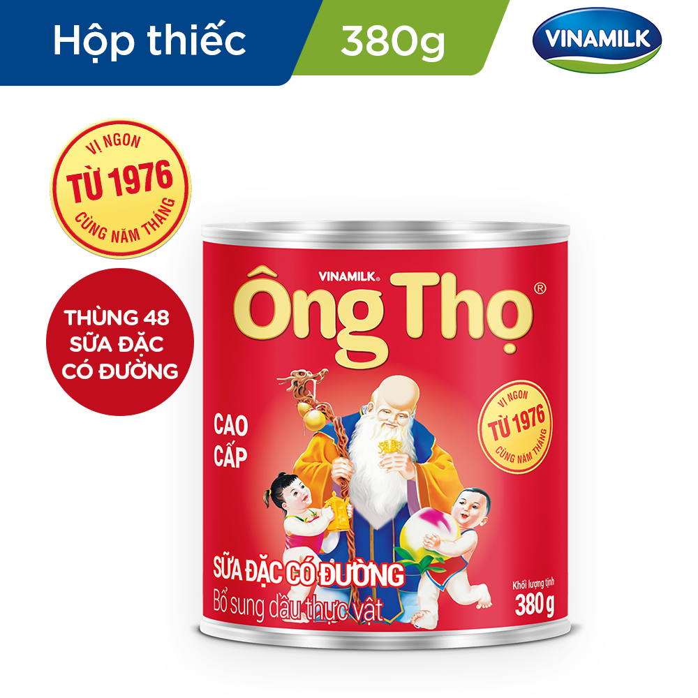 Thùng 48 sữa đặc có đường Ông Thọ đỏ - Hộp thiếc 380g