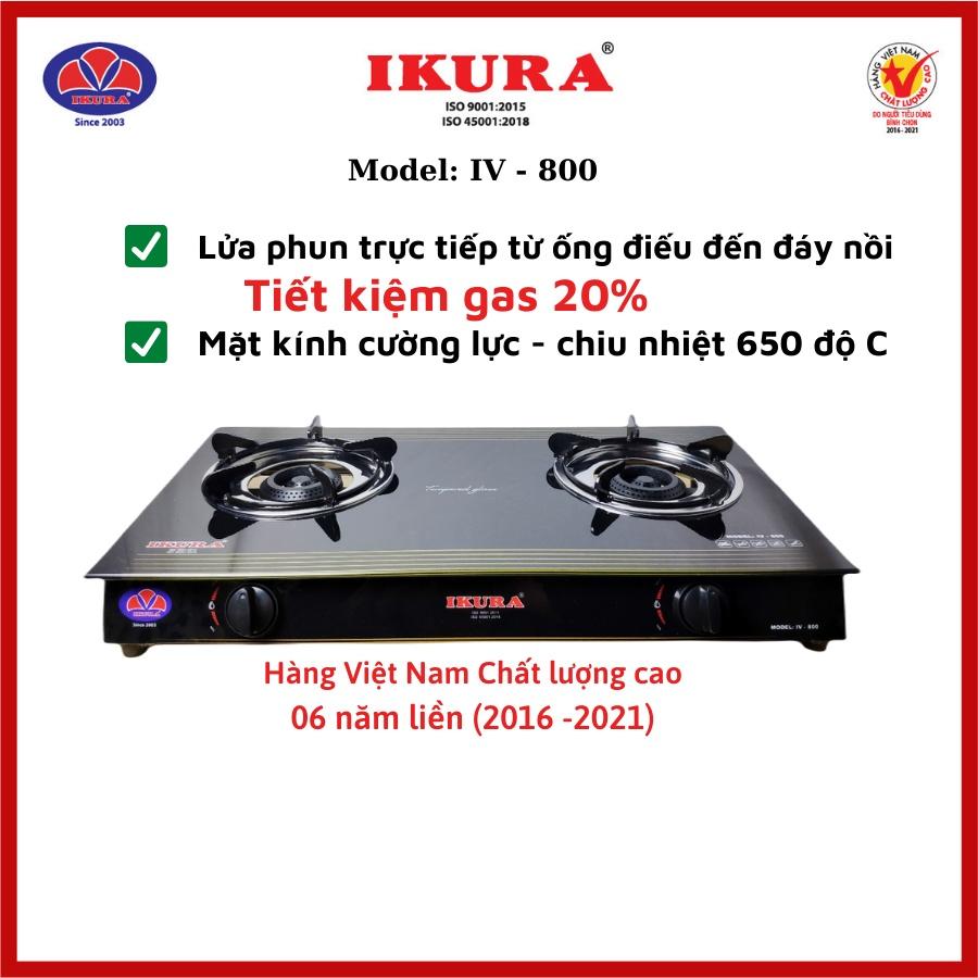 Bếp Gas Đôi Mặt Kính Tiết Kiệm 20% Gas - Kính Cường Lực Chịu Nhiệt ( IV - 800) - Hàng Chính Hãng