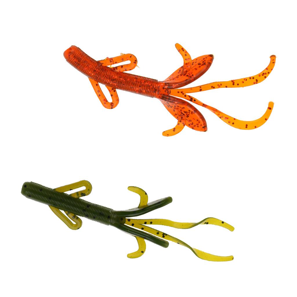 5xSoft Fishing Bait Lifelike Fishing Lure Soft Worm Simulation Bait Lure red