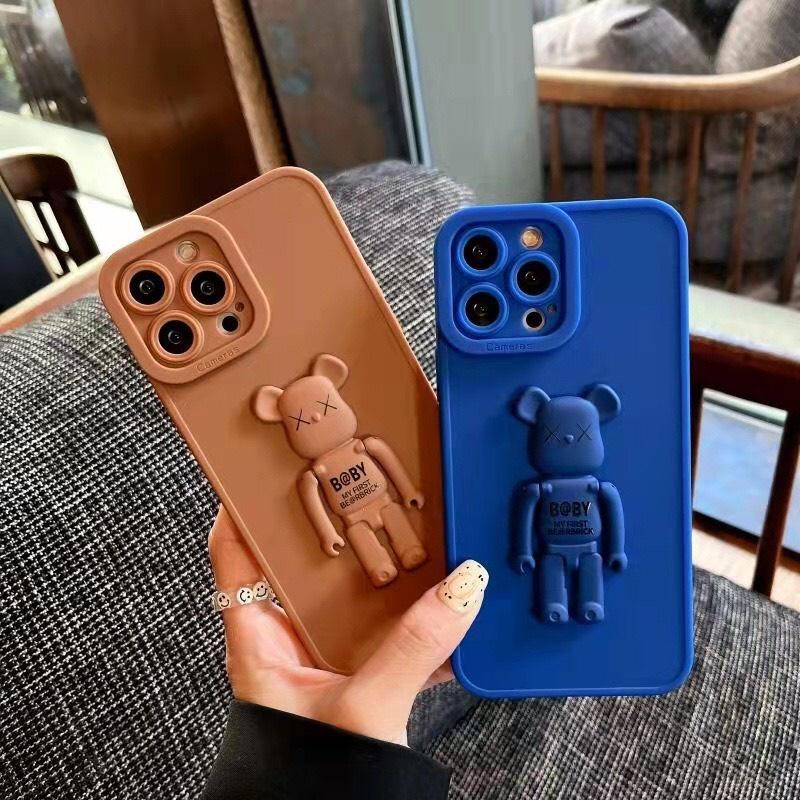 Ốp Silicon Hình Gấu có giá đỡ Cho 13 Pro Max 12 Pro Max 11 X XS Max Xr 7/8Plus 6g/6P
