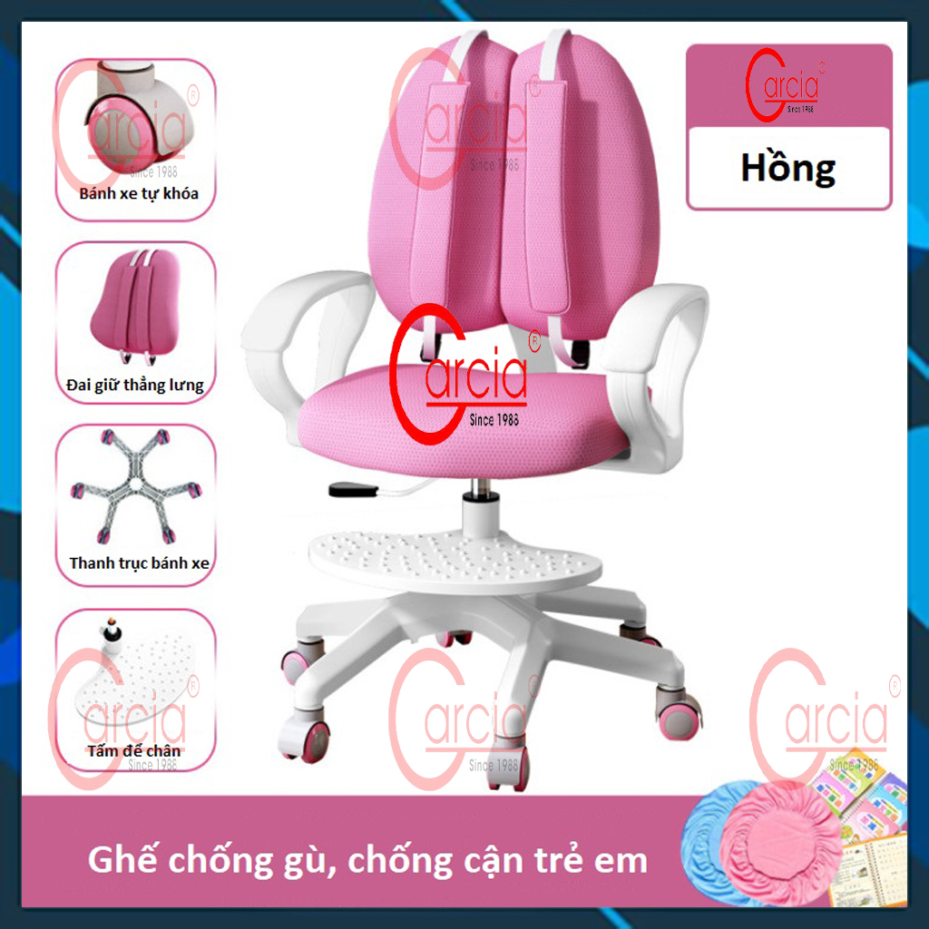 Ghế ngồi học sinh chống gù giúp con có tư thế ngồi lành mạnh chuẩn khoa học ( Tặng kèm bọc ghế, đai chống gù )  - Hàng chính hãng