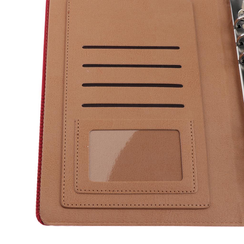 A5 Size Leather Notebook Loose Leaf Memo Diary Notebook with Buckle Red