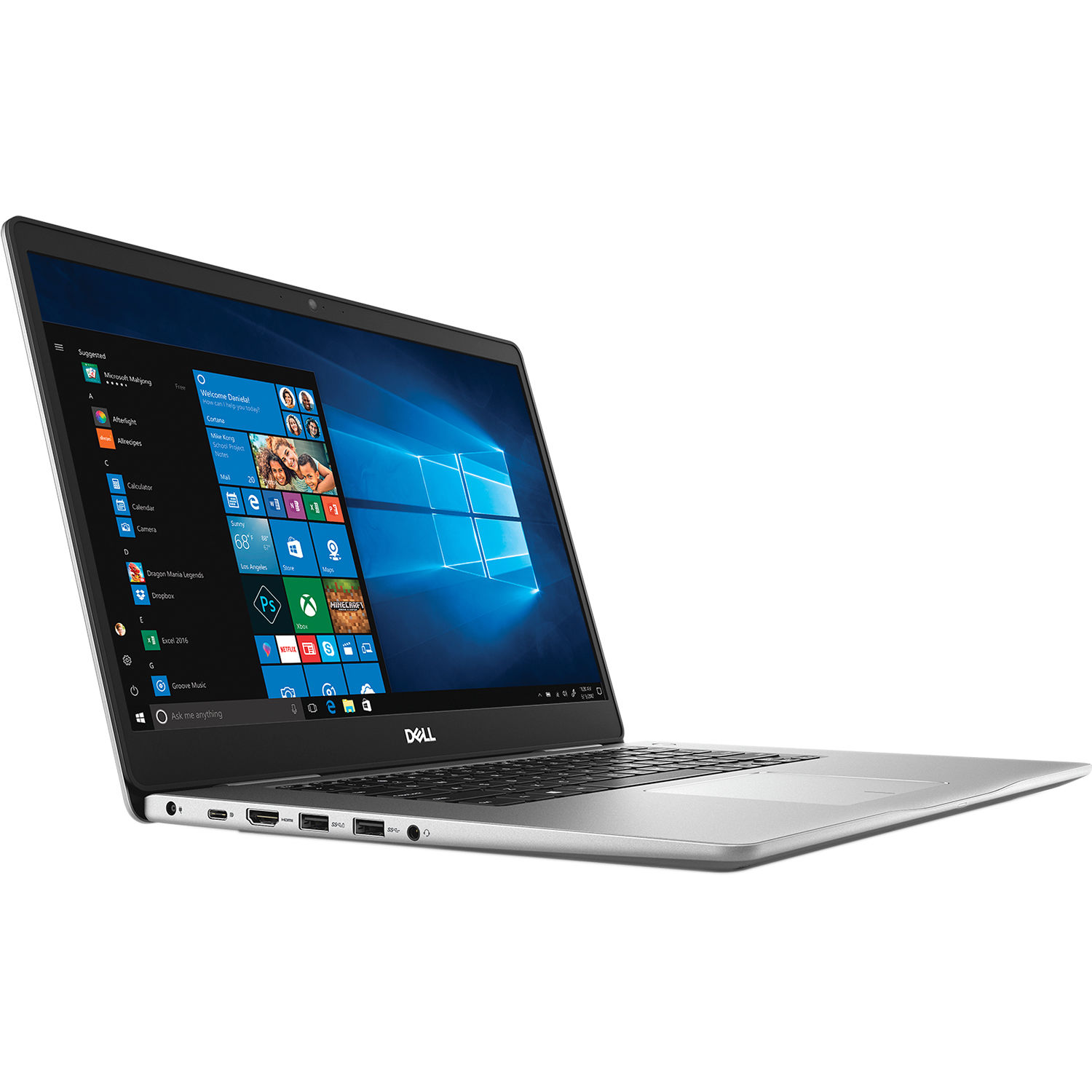 Laptop Dell Inspiron 7570 I7 8550U 8GB 1TB-HDD &amp; 256GB-SSD 4GB 15.6FHD Touch W10 -Silver - Hàng nhập khẩu