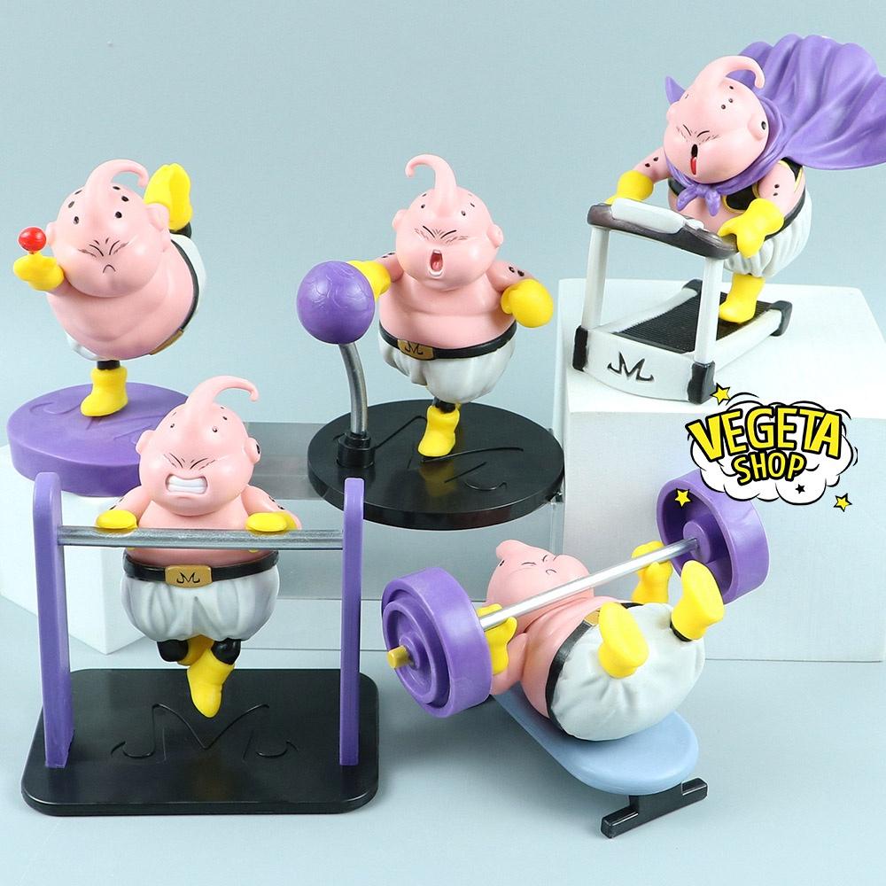 Mô hình Dragon ball - Mô hình Majin Buu béo tập gym tập tạ MajinBuu - Ma bư mập Ma bư béo - Full box - Cao 9~11cm