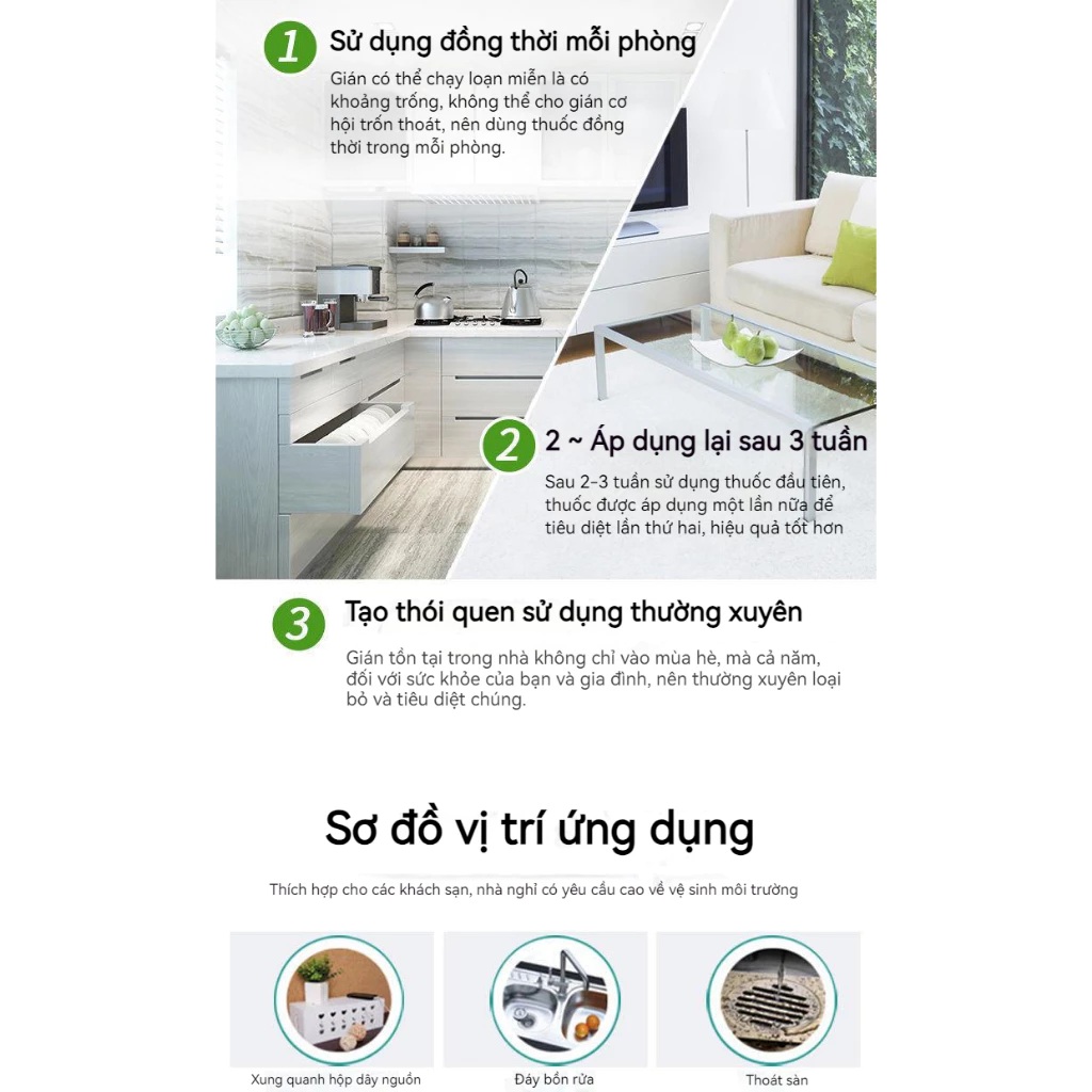 Thuốc diệt gián sinh học Housheng, diệt tận gốc tất cả các loại gián, hiệu quả, an toàn
