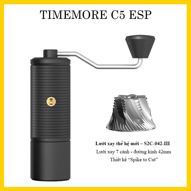 Cối xay cà phê Timemore C5 ESP | Lưỡi xay thế hệ mới – S2C-042-III - Hàng chính hãng Timemore