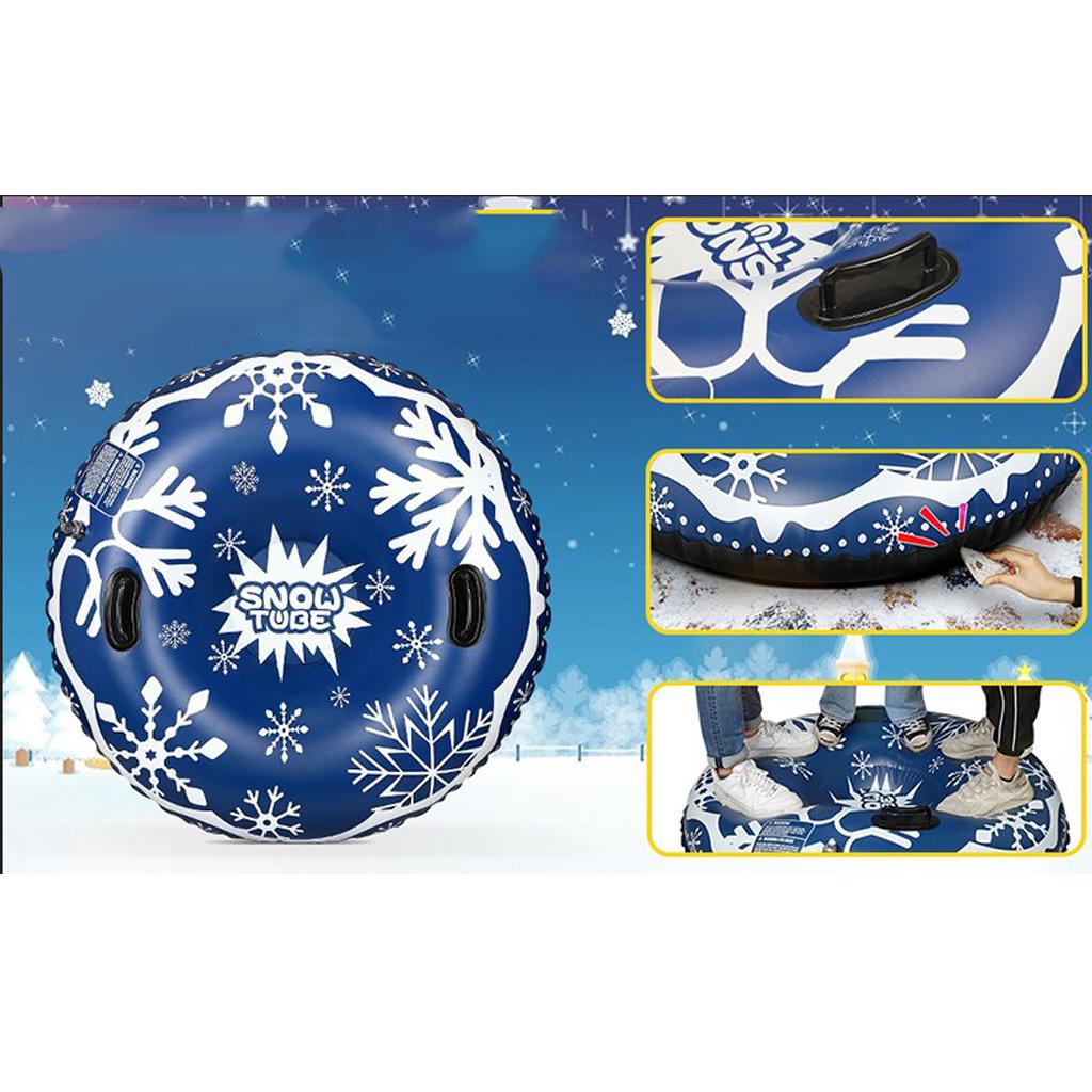 Premium Inflatable Snow Tube 47'' Sled Heavy Duty Snow Sledding Tube Black