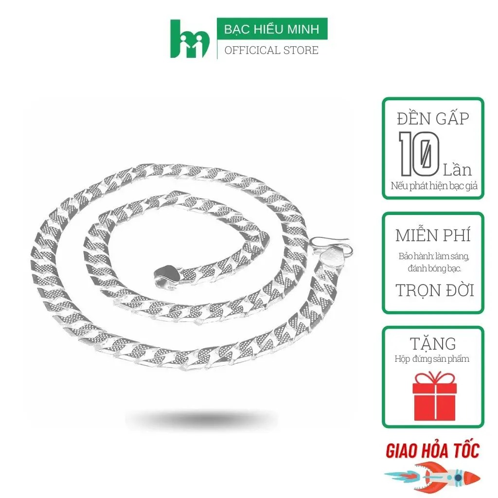 Dây Chuyền Nam Bạc Hiểu Minh DBN060 Bạc Ta 13 chỉ