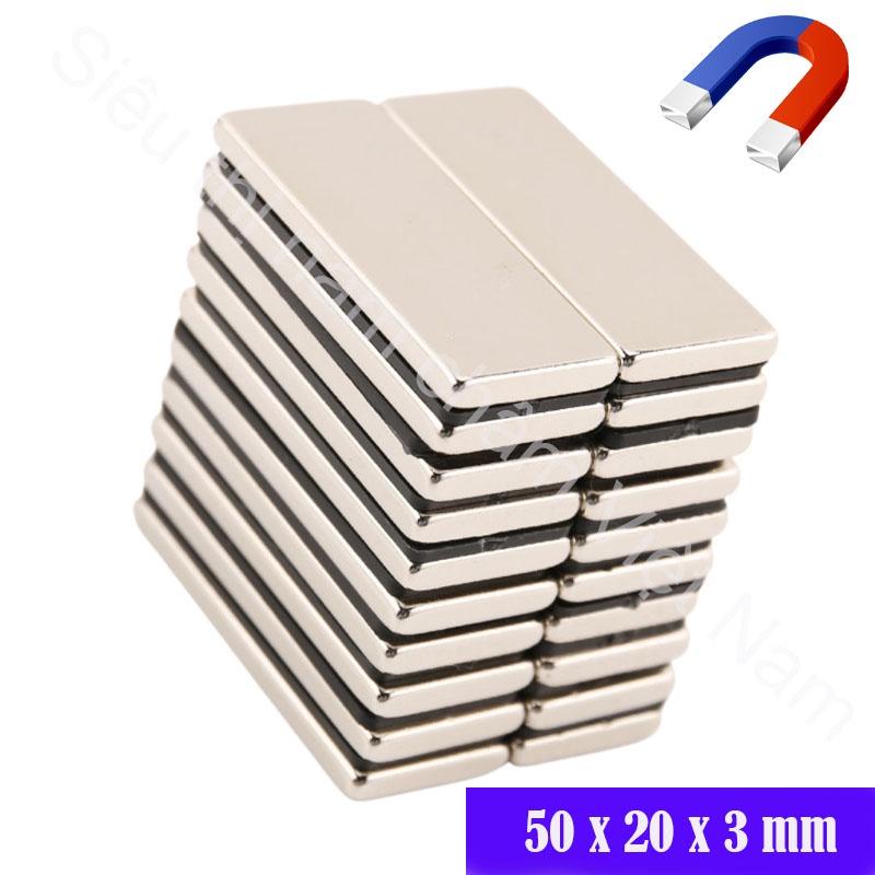 Nam châm hình chữ nhật kích thước 50x20x3mm loại nam châm vĩnh cửu