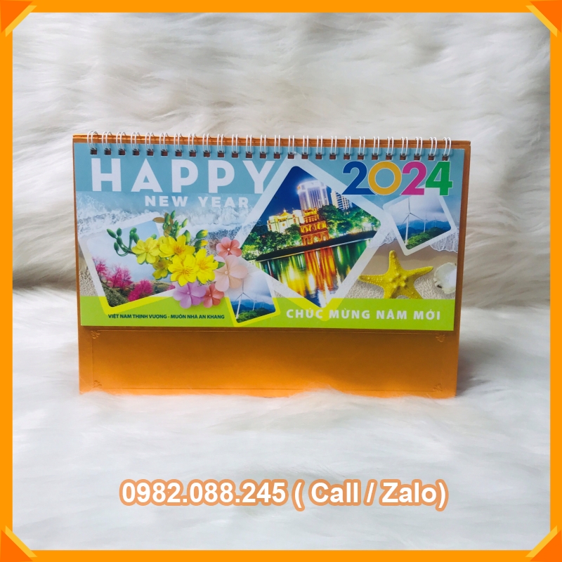 Lịch Để Bàn Chữ A 2024 KHỔ 24X16cm - Mẫu Ngẫu Nhiên