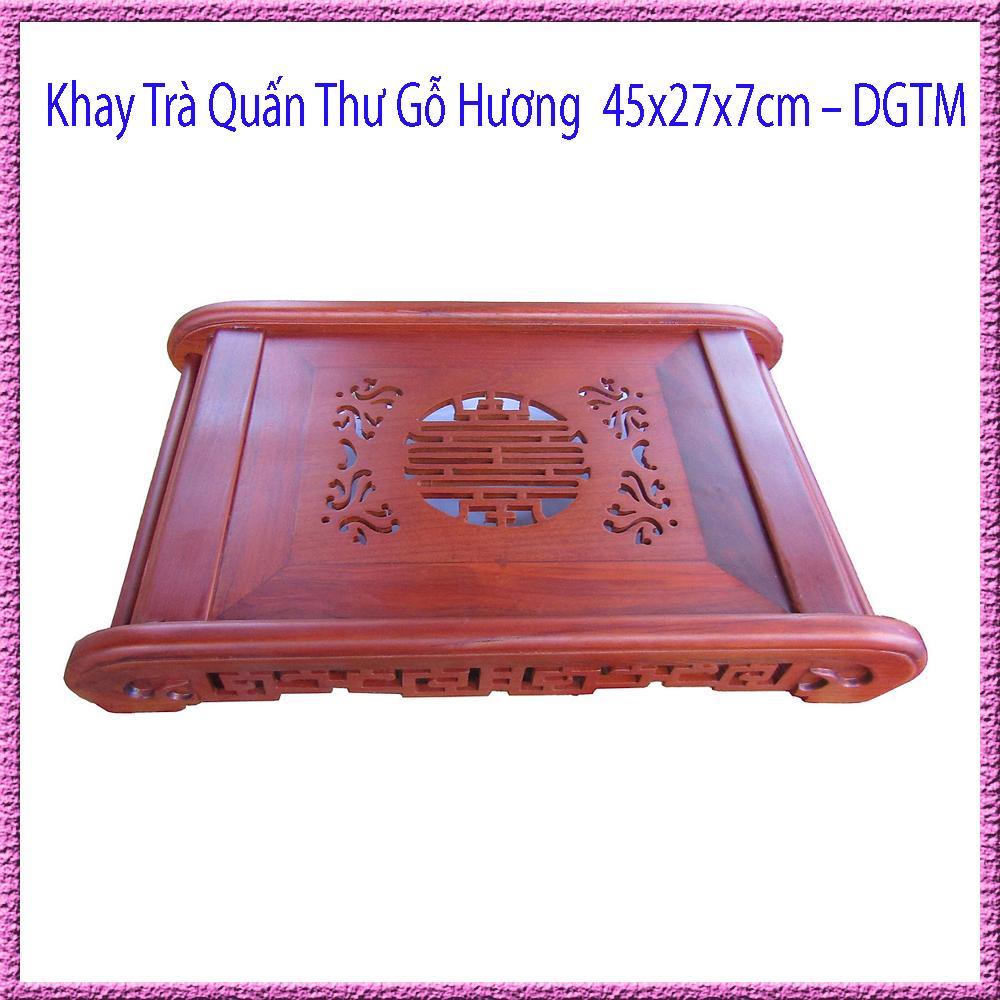 Khay Trà Quấn Thư Gỗ Hương, Kích Thước 45x27x7cm Dùng Trong Phòng Khách