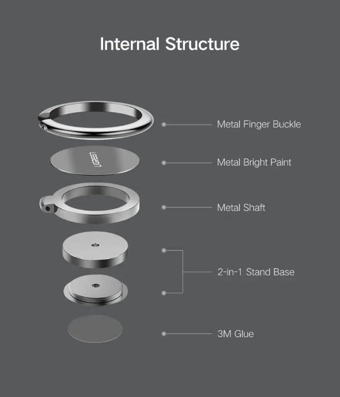 Ugreen UG50359LP133TK Màu Bạc Giá đỡ ngón tay cho điện thoại + máy tính bảng - HÀNG CHÍNH HÃNG