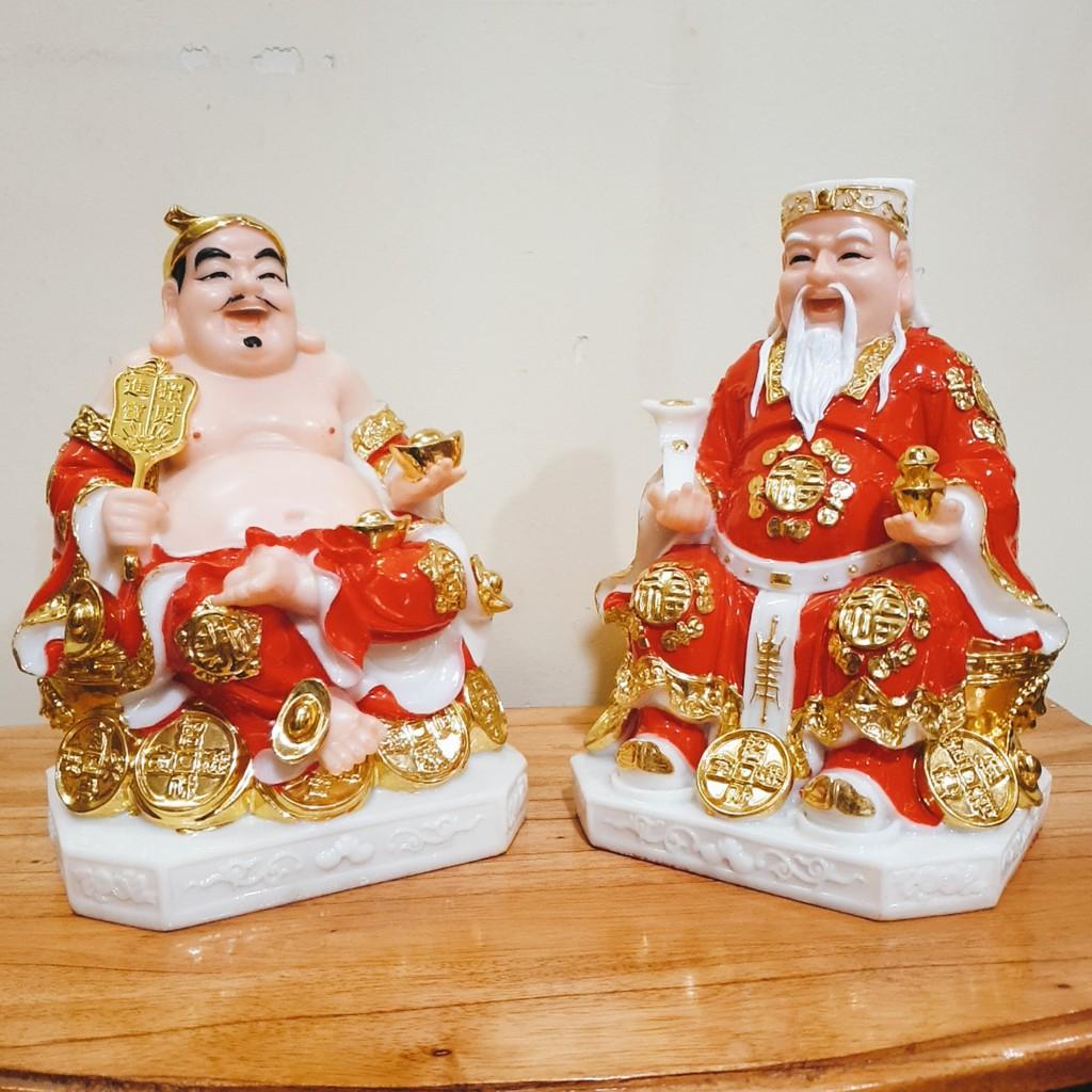 Tượng thần tài thổ địa đá cao cấp màu đỏ 8 inch