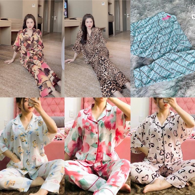 Đồ bộ mặc nhà cánh dơi quần dài, đồ bộ nữ chất lụa mango size dưới 63kg