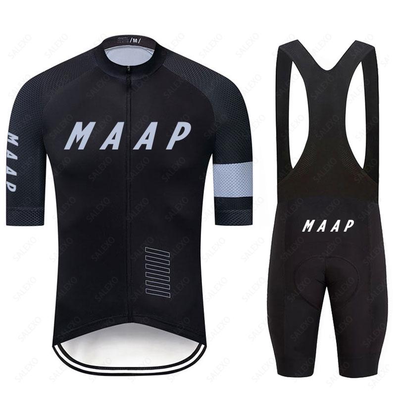 2023 Mới MAAP Đi Xe Đạp Jersey Nam Đội Xe Đạp Jersey Bộ Thoáng Khí MTB Maillot Ropa Ciclismo Yếm Quần Short Ba Môn Phối Hợp Đi Xe Đạp Quần Áo Color: 8 Size: S