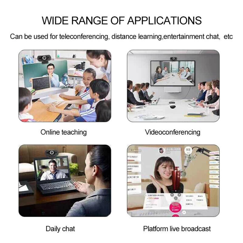 1080P Webcam with Microphone, HD PC Webcam Laptop Plug and Play USB Webcam Streaming Computer Web Camera for Video Calling Recording Conferencing