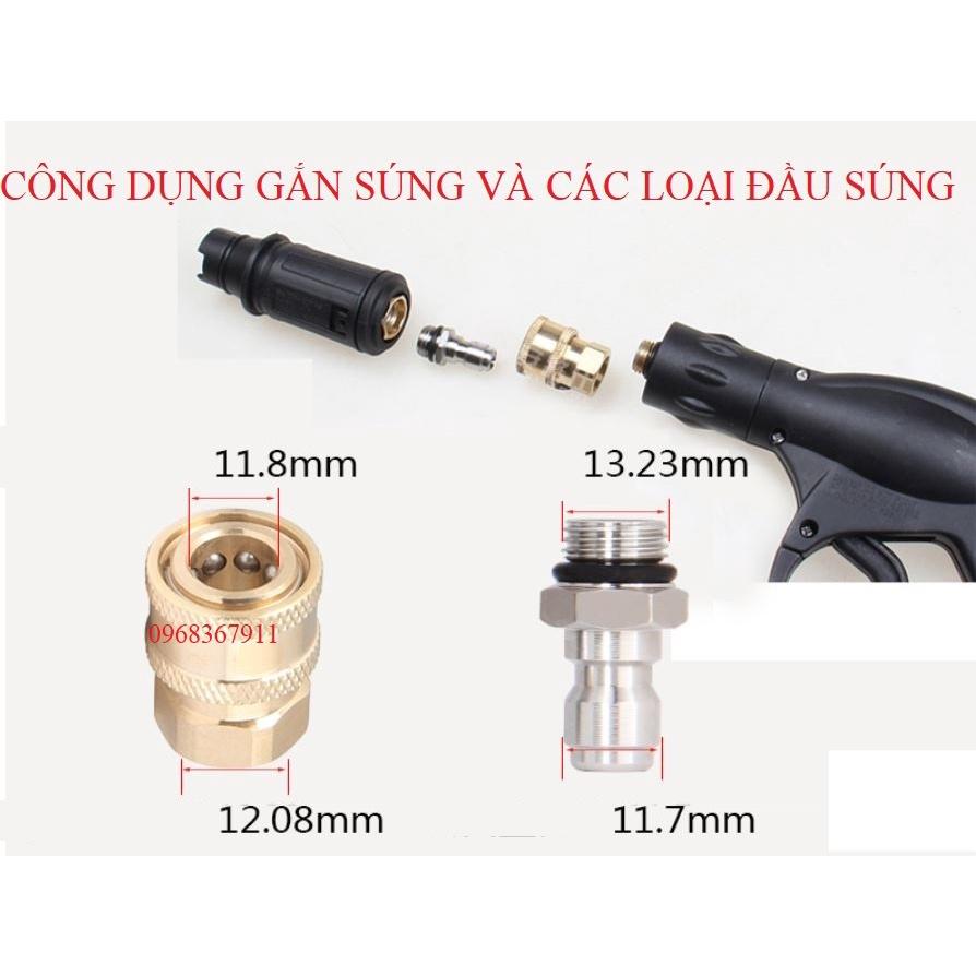 bộ khớp cắm nhanh 1/4 inch ren 14mm dùng cho máy rửa xe