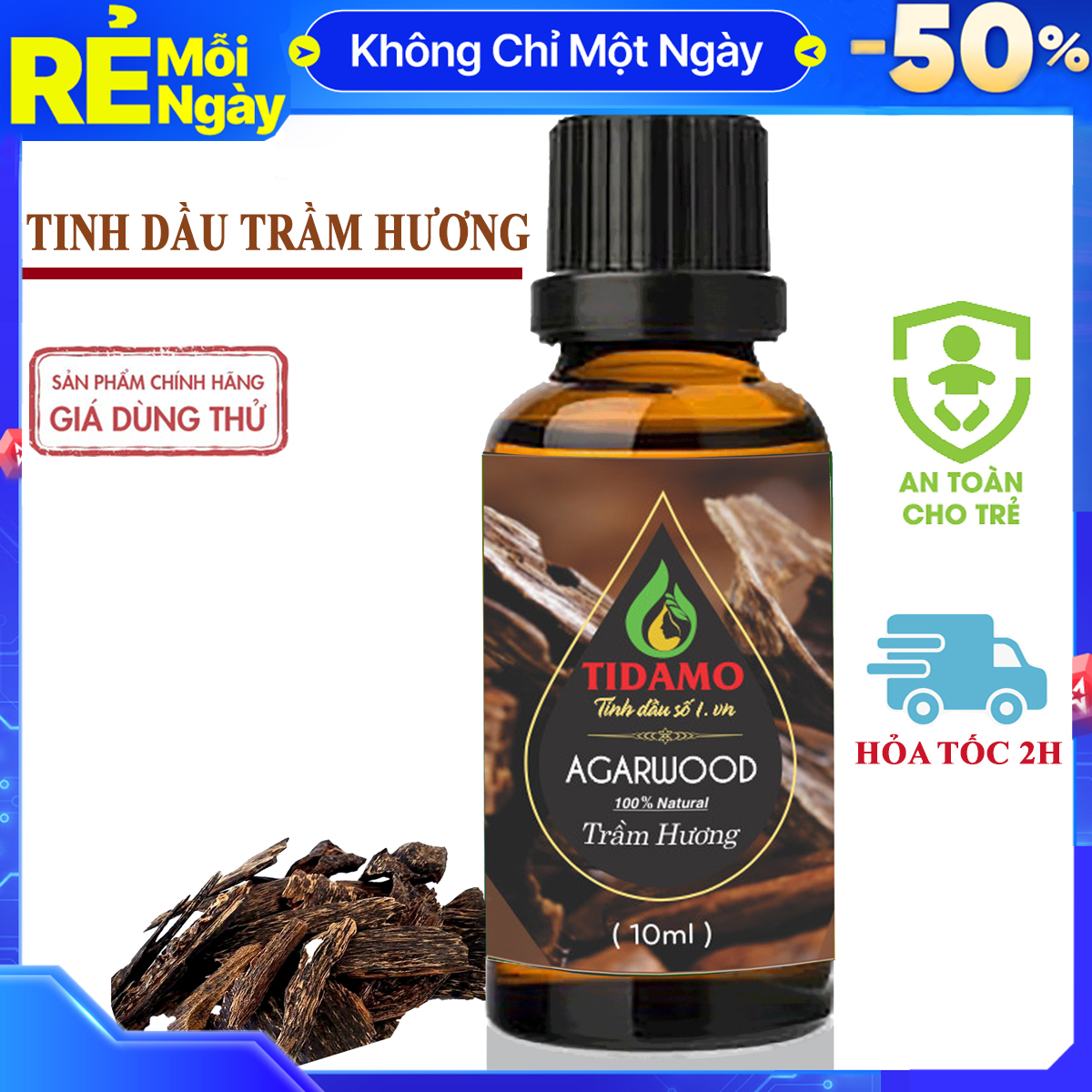 Tinh Dầu Xông Phòng TRẦM HƯƠNG TIDAMO Cao Cấp - Tinh Dầu Trầm Hương Từ Thiên Nhiên Giúp Bảo Vệ Sức Khỏe, Thư Giãn Và Tĩnh Lặng Tinh Thần - Kiểm Nghiệm Chất Lượng Tại Trung Tâm Quatest 3