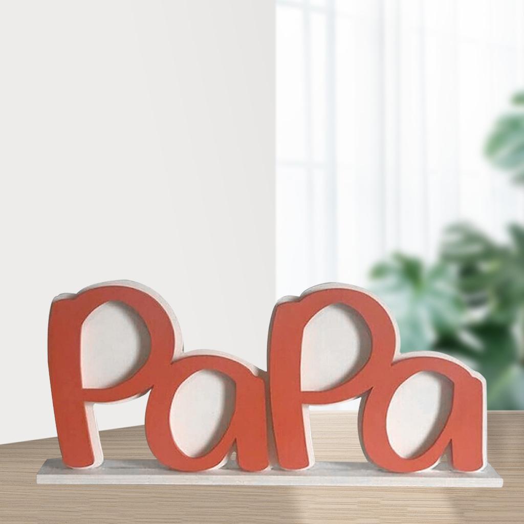 Wood Picture Frames Dad/Papa Letters Photo Clip Picture Holder Desktop Ornament Father's Day Birthday Gifts