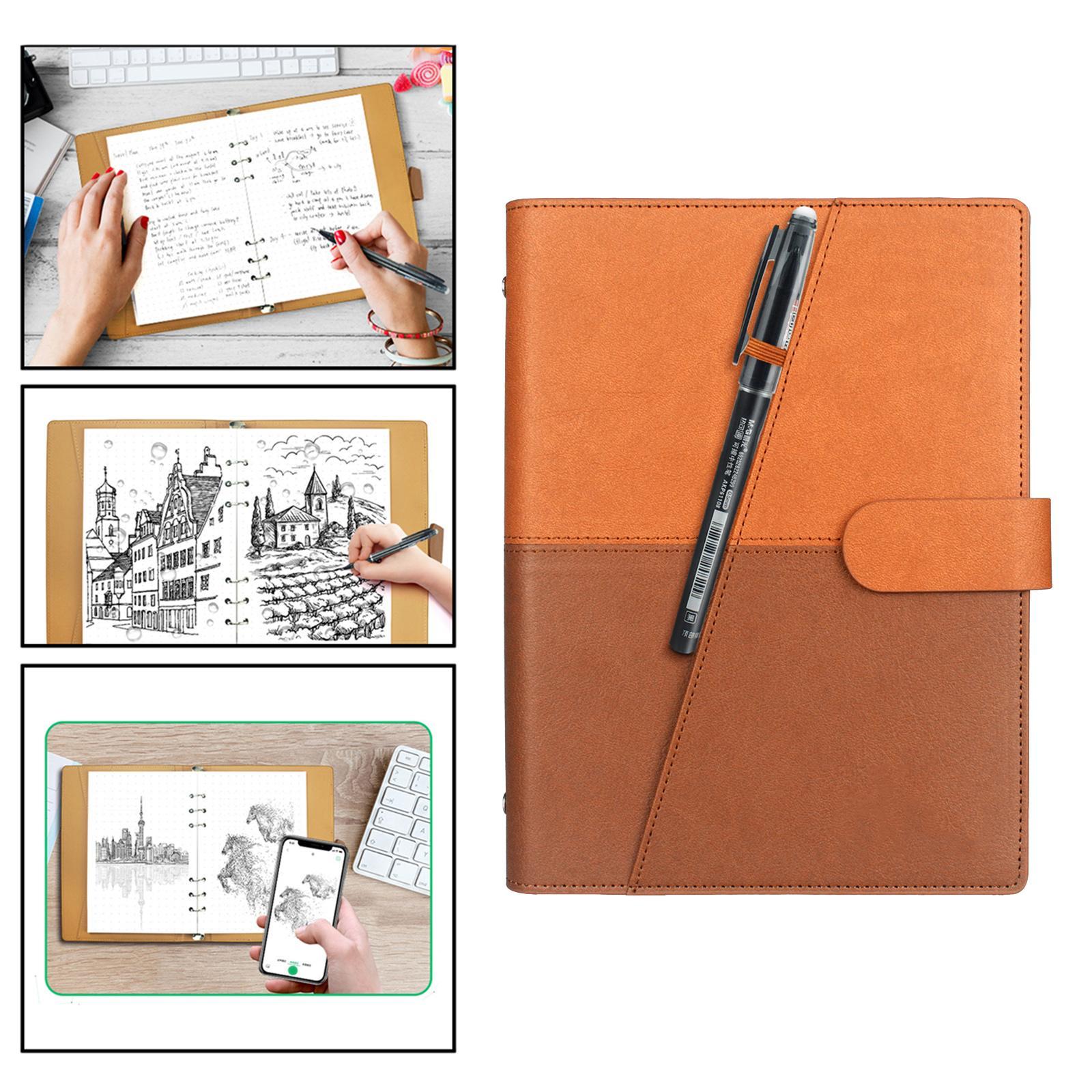 2pcs PU Leather Erasable Notebook with Pen Smart for Journal Business