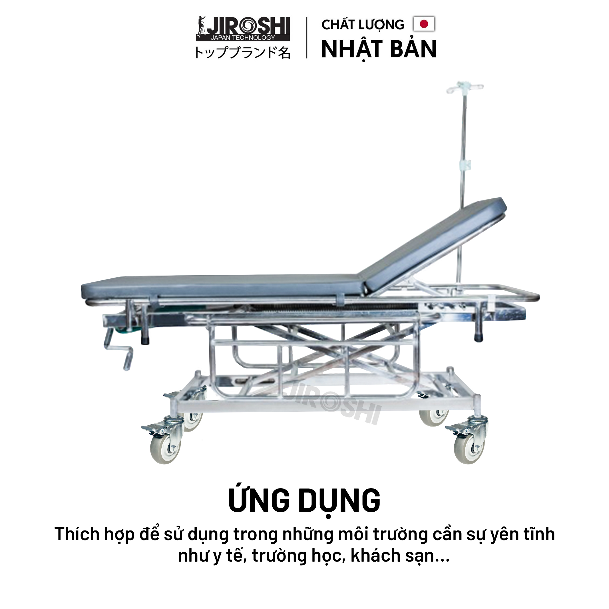 Bánh xe đẩy hàng chống ồn xoay  360 có khóa, bánh xe cao su TPR lỗ vít 100mm
