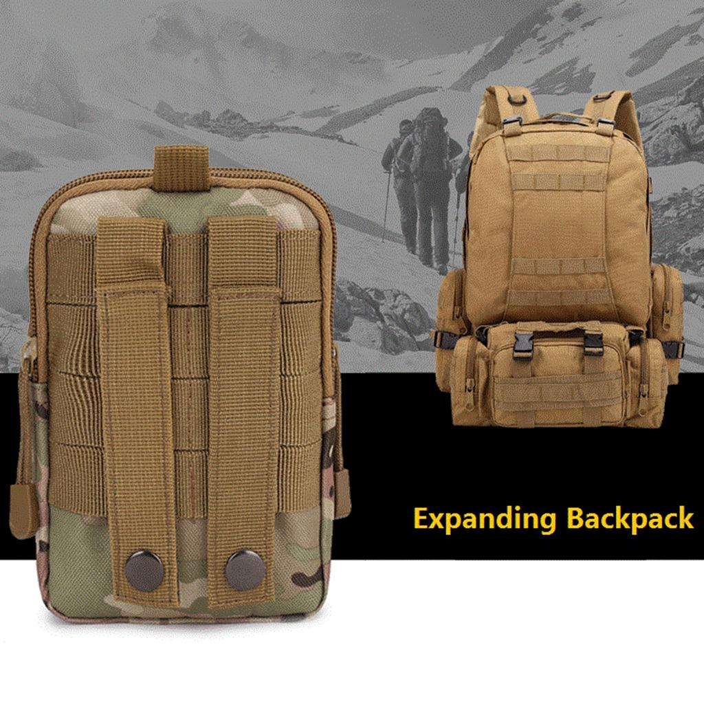Tactical Compact 600D Oxford Cloth Waterproof Multipurpose Utility Gadget Belt Waist Bag with Cell Phone Holder for Camping Hiking Soprts