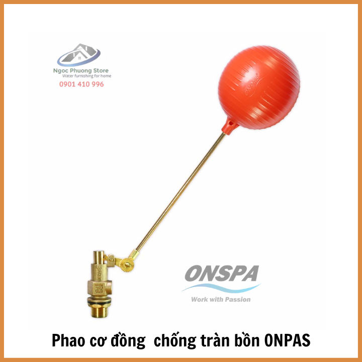 Van phao cơ đồng điều chỉnh ONPAS chống tràn bồn ren 21mm, 27mm, 34mm