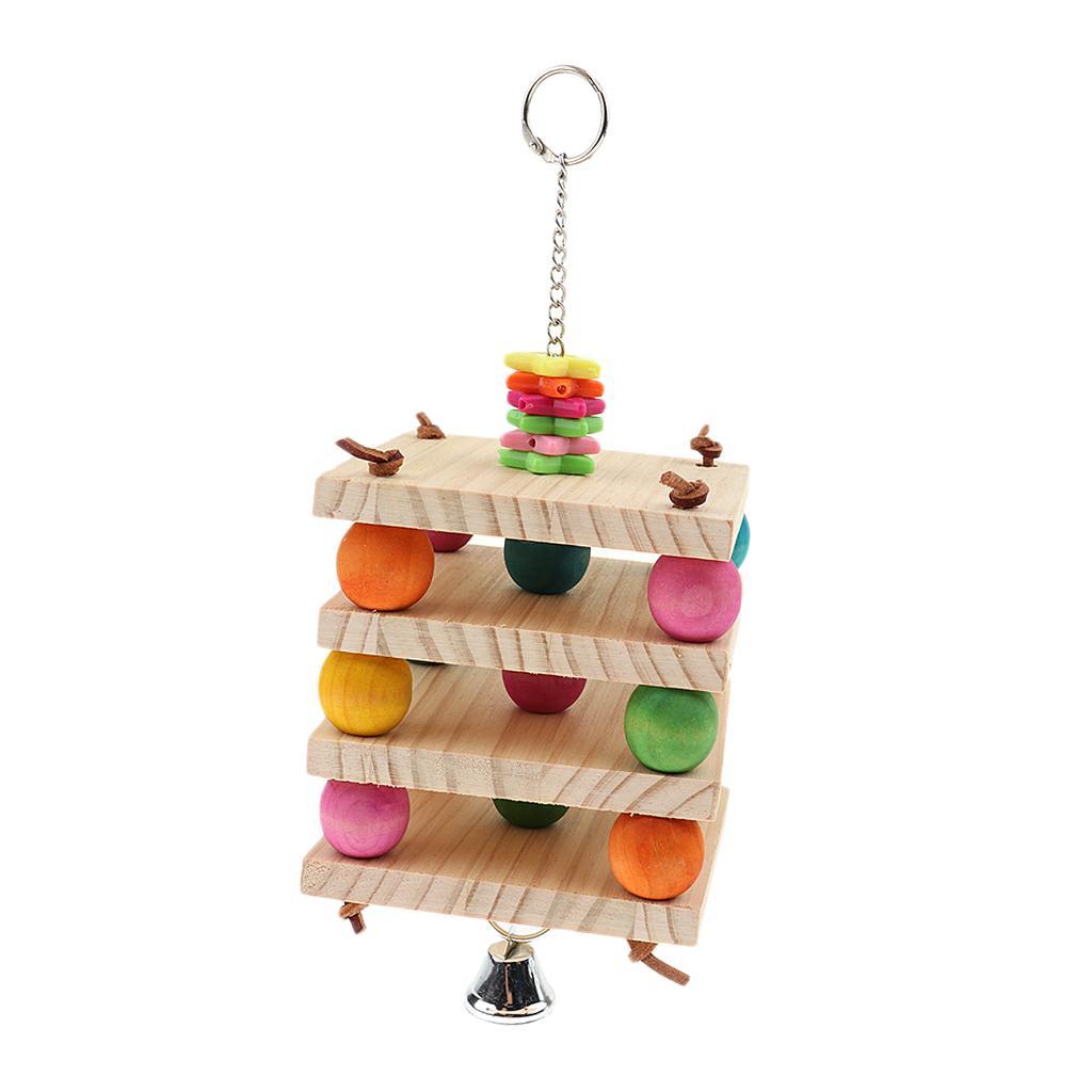 Wooden Hanging Chew Toys Bird Parrot Chewing Toy Teeth Care Treat and Chew