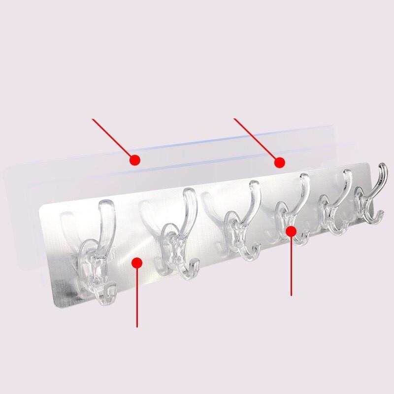 Thanh treo 6 móc dán tường siêu chắc