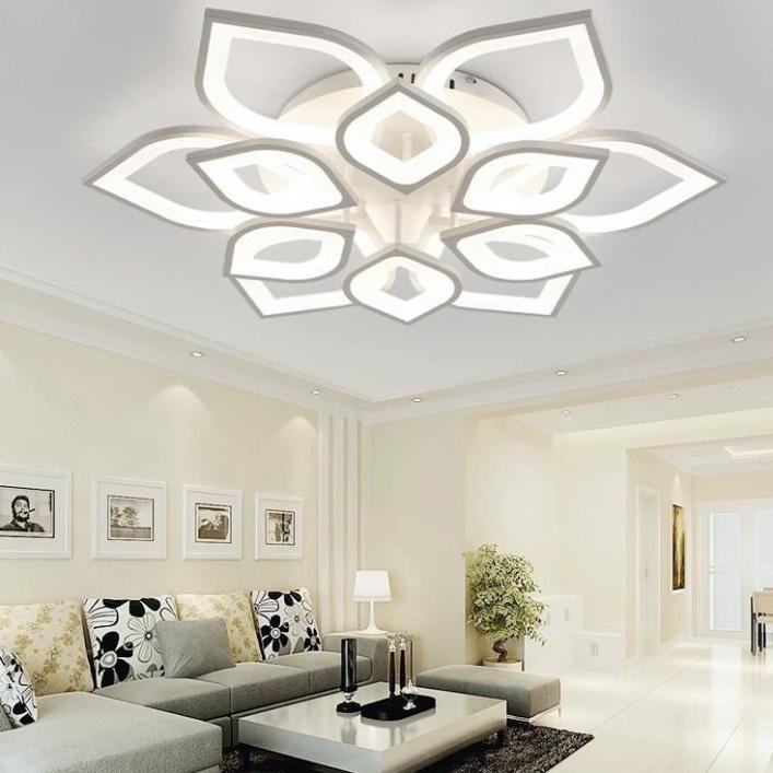 Đèn Ốp Trần Mâm Hoa Sen 12 Cánh Trang Trí Phòng Khách,Ngủ,3 Chế Độ Ánh Sáng,Mẫu Mới Hiện Đại Sang Trọng
