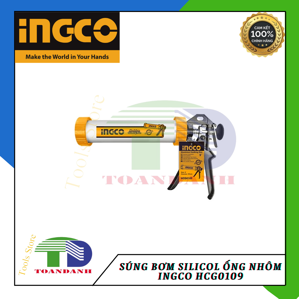 Súng bơm silicol ống nhôm Ingco HCG0109 