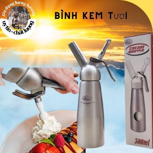 Bình xịt kem tươi pha chế trà sữa chuyên dụng cụ pha chế bartender