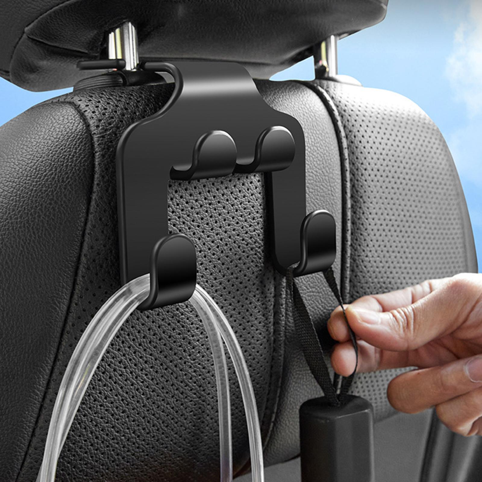 Seat Headrest Hook Auto Seat Back Dual Hangers, Headrest Mount Vehicle Hook, Universal Seat Back Hook Headrest Hanger for Coat