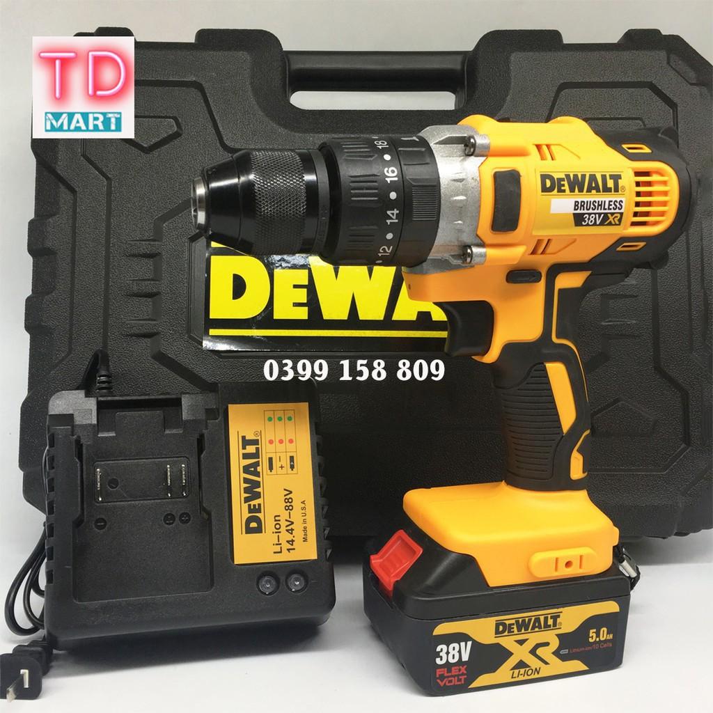 Máy Khoan pin DEWALT 38V 3 chức năng, có búa, lõi đồng, pin 10cell