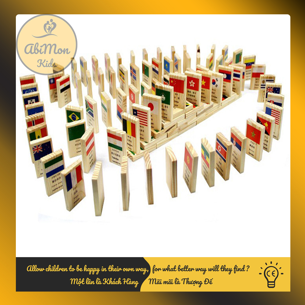 Domino Gỗ Cờ Các Quốc Gia  || Montessori cao cấp || Đồ chơi Gỗ - Giáo dục - An toàn - Thông minh