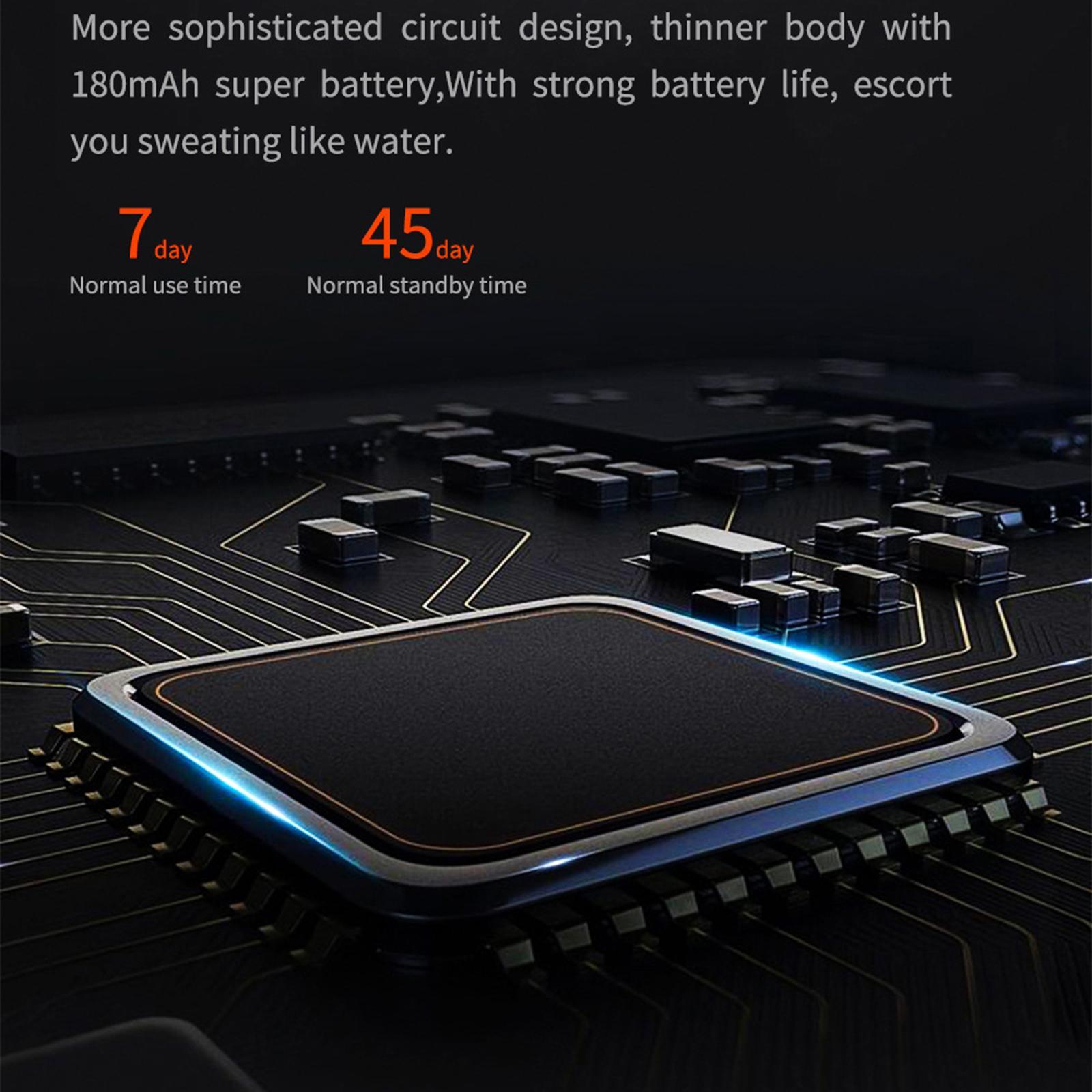 Smart Digital Smartwatch  Monitor IP68 Waterproof Fitness Black