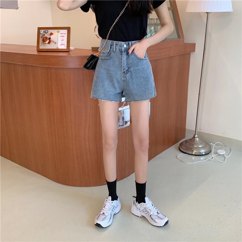 Quần Short Cạp Cao Ống Rộng Tua Gấu _C9