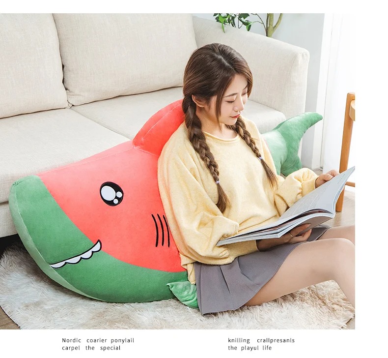 Thú nhồi bông cá mập dưa hấu cute - Size từ 40cm đến 85cm - Quà tặng gấu bông mềm mịn cute