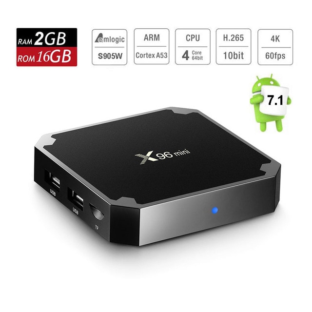 Android Tivi Box X96 Mini Ram 2 GB Rom 16GB +Chuột không dây SANNY MS300 + Lót chuột 32cm -Hàng nhập khẩu