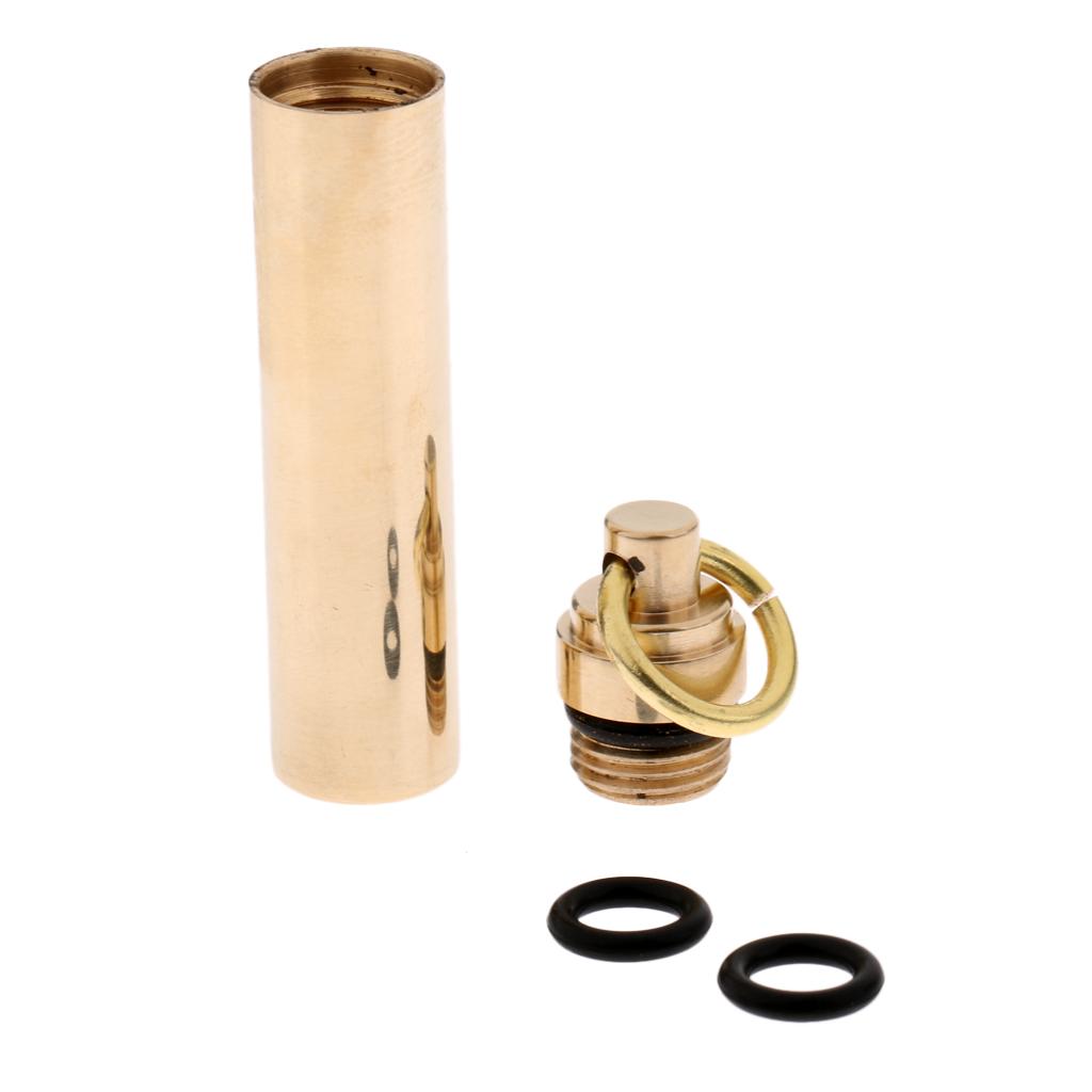 Waterproof Brass Capsule Pill Container Box Case Toothpick Holder 65mm