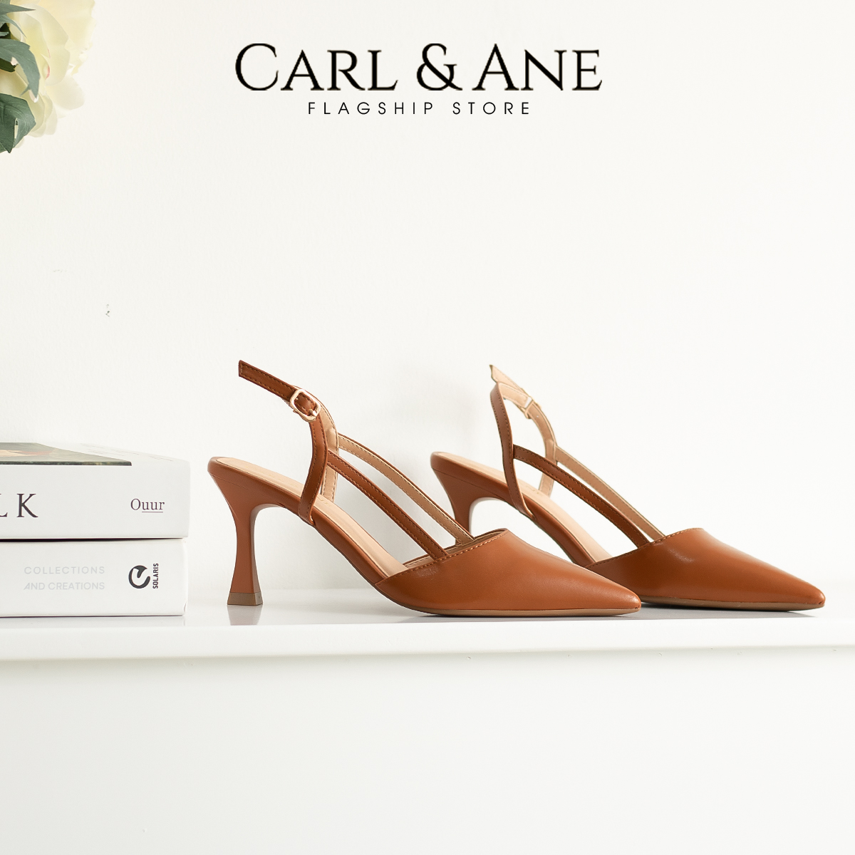 Carl & Ane - Giày cao gót nhọn bít mũi phối dây quai mảnh thời trang công sở cao 7cm - CL033